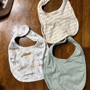 Set of 10 Baby Bibs - Animal Print, Striped, Solid and Football prints 0-9 mo